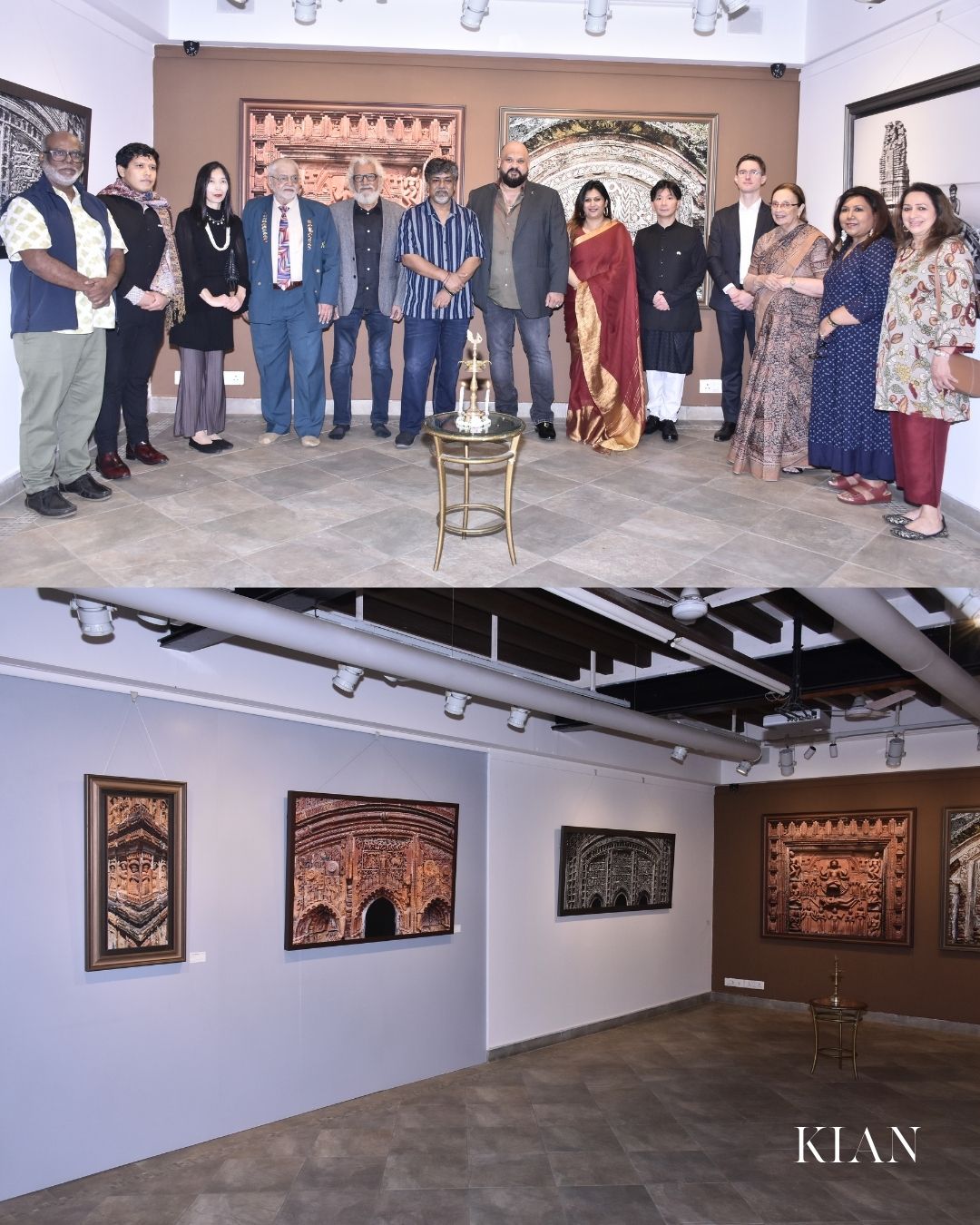 Guests at the opening and the gallery hang